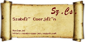 Szabó Cserjén névjegykártya